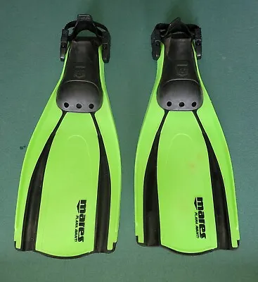 Mares Plana Avanti Quattro ABS Scuba Diving Fins  Open Heels Green Size Medium • $59
