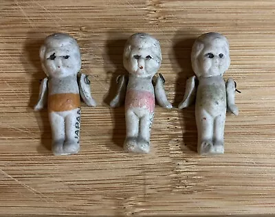 3x Vintage Bisque Frozen Charlotte Penny Doll Miniature Girl Pin Arm W  Japan P7 • $15