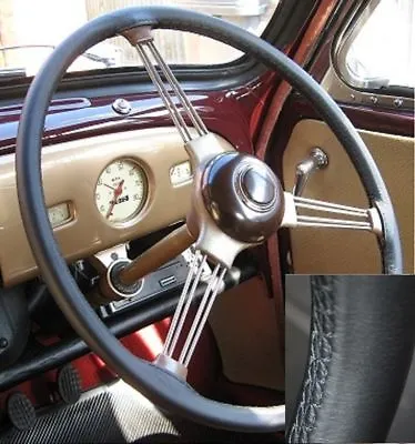 For Bentley Mark 6 1946-1952 Real Black Italian Leather Steering Wheel Cover • $70.42