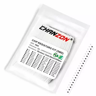 Chanzon 1200pcs 0805 SMD Resistor Kit 0-10M O Ohm 60 Values (Each Value 20pcs) 1 • $13.04