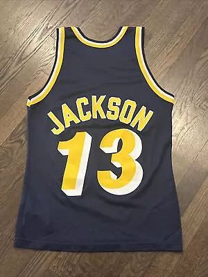 Vintage Mark Jackson Indiana Pacers Jersey Mens Size 40 Blue Champion • $100