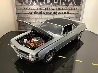 1:18 Highway 61 1969 Chevy Camaro SS  Silver On Black MA# 598 • $179.99