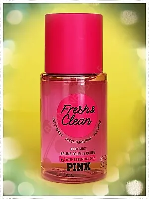 Victoria's Secret PINK FRESH & CLEAN Scented Body MIST TRAVEL 2.5 Oz E75 Ml NEW • $12.95