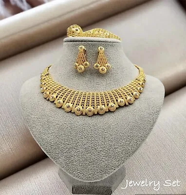 Gold Jewelry Set Jewelry Set Gift For Women African Jewelry Nigerian Jewelry • $55.32