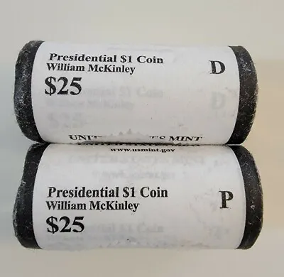 $123 • Buy 2013 P & D William McKinley Presidential $1 Coin. 2 $25 Rolls.