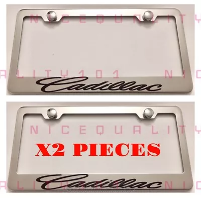 2X Escalade Stainless Steel Metal Finished License Plate Frame Holder • $21