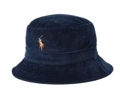 Polo Ralph Lauren Men's Bucket Hat Corduroy Navy Blue NWT  S / M • $49.99