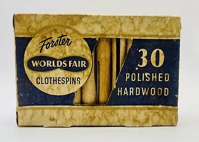 Forster Worlds Fair Round Polished Hardwood Vtg Clothespins 30 Count NOS USA • $15.96