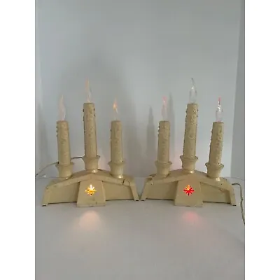 Vintage Empire 3 Flame Lights Candelabras Candolier Window Candle Decor • $49