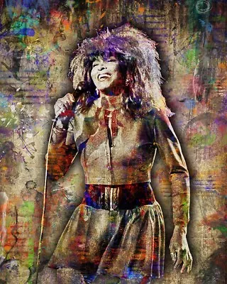 TINA TURNER Poster Tina Turner Artwork Tina Pop 8x12in Free Shipping • $16.99