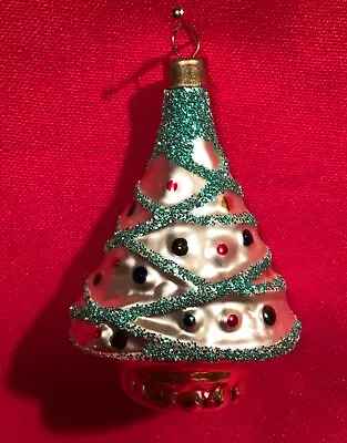 Christmas TreeO TannenbaumFirOrnamentChristmasBlown GlassGlitteredVintage • $15.95