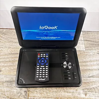 IeGeek IK-902  Portable Black DVD Player 9  Swivel LCD  Remote No Power Cord • $35.87