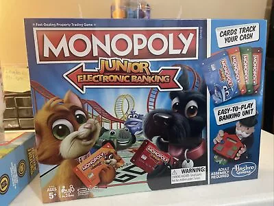 Hasbro Monopoly Junior Electronic Banking Game NEW Ages 5+ 2-4 Players • $6