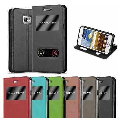 Case For Samsung Galaxy S2 / S2 PLUS Phone Cover Protection Window Book Wallet • £9.99