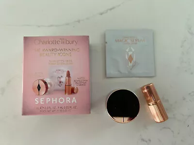 Charlotte Tilbury Set Charlottes Magic Cream .2 Oz Pillow Talk 2 Matte Lip Mini • $14.99