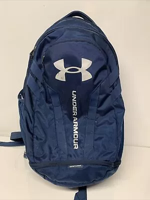 Under Armour 1361176 UA Hustle 5.0 Storm Backpack School Laptop Book Bag Navy • $25