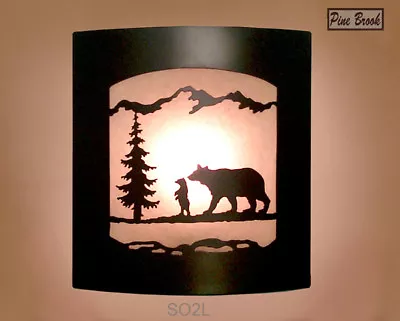  Wall Sconce Rustic Bear Lights Cabin Decor Lamp Left Facing • $149