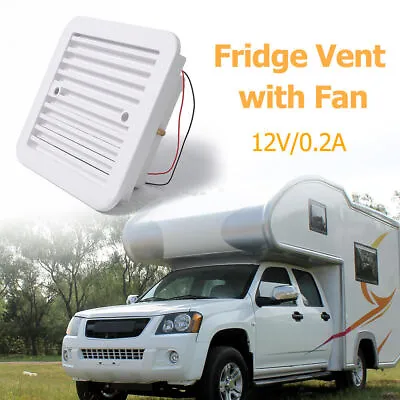 Silent 12V Fridge Vent With Fan For RV Trailer Caravan Side Air Ventilation Fan • $43.46