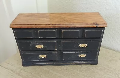 MINI PAINTED CHEST Of Drawers Vtg Dollhouse Three Drawer Chest 3  Tall X 4.75  • $18.95