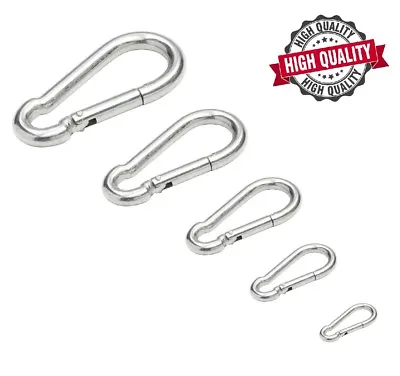 Carabiner Clip Snap Hook Spring Loaded Steel Karabiner Carabina Carbine KBZ • £19.94