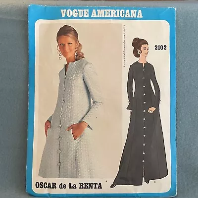 Vogue 1768 Americana Oscar De La Renta Jacket & Dress Sewing Pattern Size 12 • $34.40