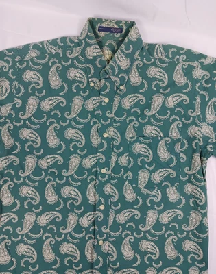 $14.90 • Buy BD Baggies Paisley Button Down Shirt Green Mens Medium Vintage Casual Dress