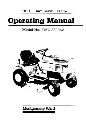 12HP 38  Lawn Mower Operator Maintenance Manual Fits Montgomery Ward TMO-33920A • $18.79