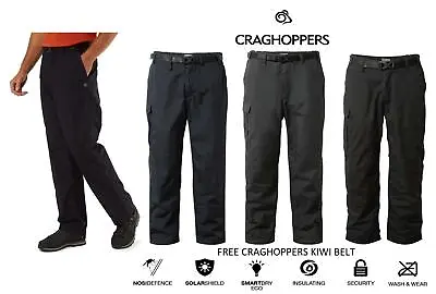 Craghoppers Mens Kiwi Winter Lined II Warm Fleece Trousers FREE KIWI Belt • £59.99