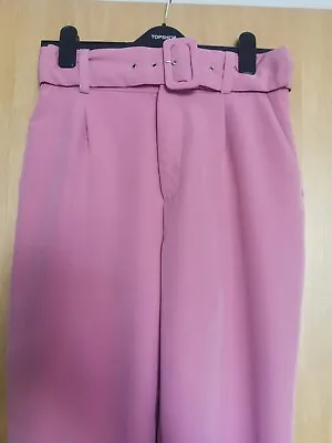 £16 • Buy Zara Peg Leg Tailored Trousers Pastel Baby Pink Size M 8 10 High Waist