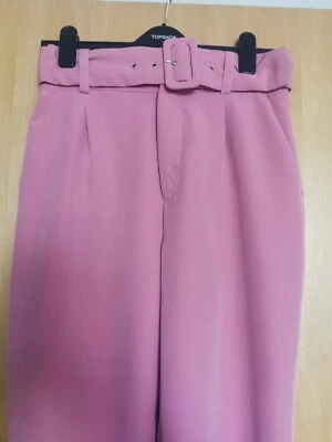 £16 • Buy Zara Peg Leg Tailored Trousers Pastel Baby Pink Size M 8 10 High Waist