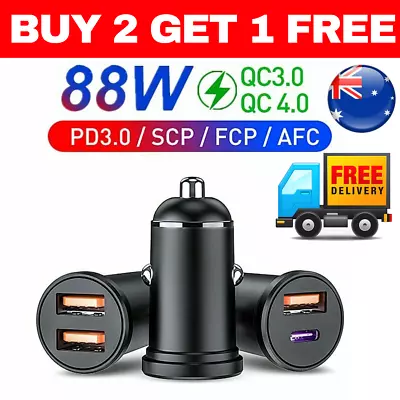 88w Car Fast Usb Charger Mini Quick Charge 4.0 Pd Qc 3.0 Charging Qc 4.0 • $12.95