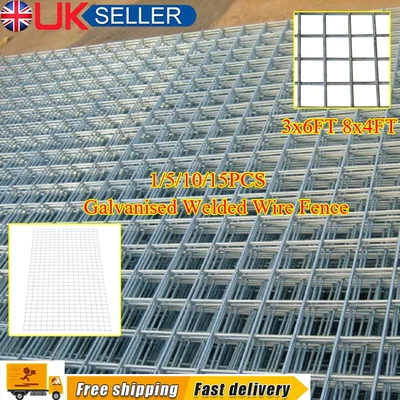 £25.95 • Buy 50mm Galvanised Welded Wire Mesh Panels 8x4FT 6x3FT Pet Hutch Fence Garden Hedge