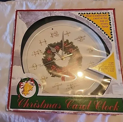 Feldstein Christmas Carol Wall Clock 12  Musical Open Box • $25.95