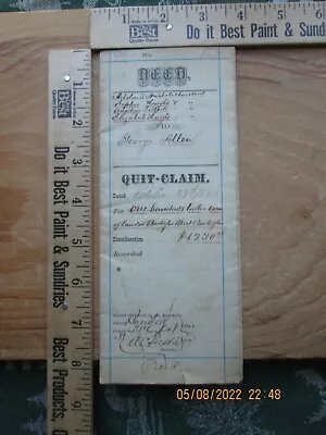 Quit-claim Deed 1881 Bradford County Pennsylvania • $12.99