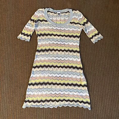 Pretty Summer MISSONI Zig Zag Cotton /linen Knit Dress Size 36 / US 4 Small • $52