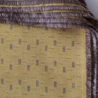 Vintage Elegant Woven Fabric Silky Gold Textured W Geometric Taupe Block  4.7 Yd • $28.50