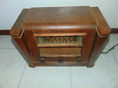 Old Antique Wood Addison Crosley 12B1 Vintage Tabletop Tube Radio Art Deco • $199.99