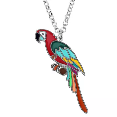 Enamel Alloy Cute Macaw Parrot Bird Necklace Pendant Animals Jewelry Charms Gift • $7.99