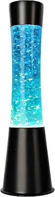 16IN Blue Glitter Lamp Big Glitter Flow In Liquid Relaxing Motion Light Home D • $41.38