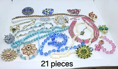 Vintage Retro Costume Jewelry (21 Pcs) Coro Weiss Monet Unbranded (few Signed • $34