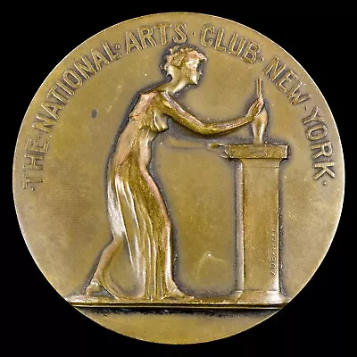 National Arts Club New York Medal ✪ Tiffany & Co ✪ 1913 Victor David Brenner Vdb • $495