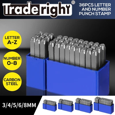 $29.99 • Buy Letter & Number Stamp Punch Set DIY Hardened Ball Bearing Steel 36PC 3 4 5 6 8MM