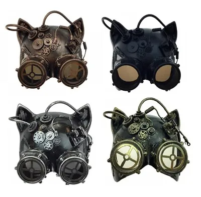 Steampunk Mask For Men Cat Fox Masquerade Ball Animal Halloween Costume Cosplay • $29.95