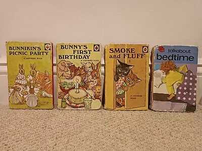 4 X Vintage Ladybird Books - Smoke & Fluff Bedtime Bunnikins Picnic Birthday • £3