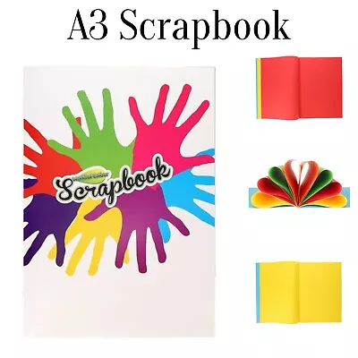 A3 Scrapbook Soft Back Cover 60 Multicloured Pages Art & Crafts Work Home School • £8.99