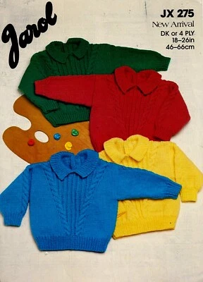 £0.85 • Buy Jarol New Arrival DK, 4 Ply KNITTING PATTERN, Baby Toddler Cable / Rib Sweater
