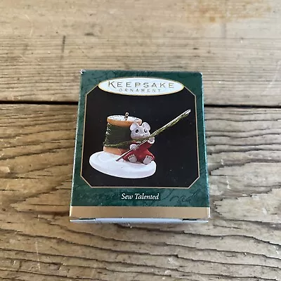 1997 Hallmark Miniature Keepsake Christmas Ornament Sew Talented Mouse Sewing • $8.99