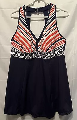 Swim365 Swimsuit Dress One Piece Woman Plus Size 20W Blue Padded Full Coverage • $19.99