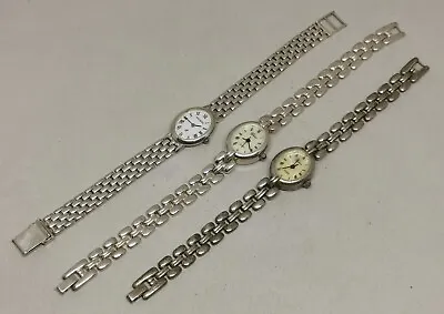 Vtg Bulk Lot Of 3 Solid Sterling Silver 925 Bracelet Quartz Wrist Watch Spares • £65