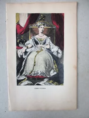 VTG Print QUEEN VICTORIA  The Old World  1870 Color • $12